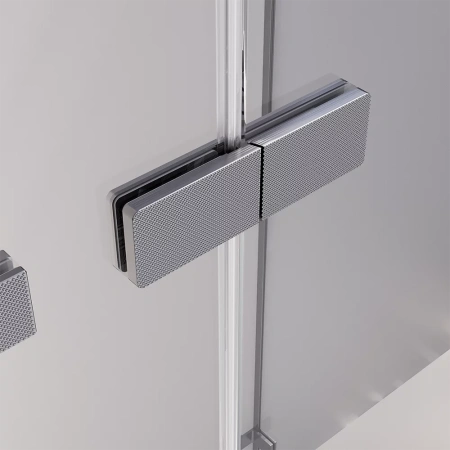 Душевая дверь распашная Veconi Premium Alassio GR, 1400х2000, брашированный графит, стекло прозрачное осветленное