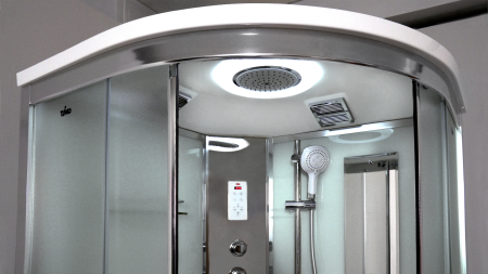 Душевая кабина Timo Comfort T-8809 Fabric Glass  90*90*220+турецкая баня хамам+стульчик прозрачный