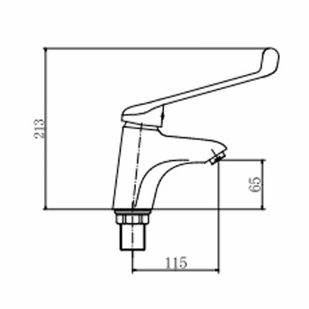 Смеситель для раковины с хирургической ручкой FASHUN A1054, хром