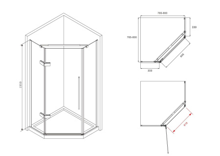 Душевой уголок ABBER Ewiges Wasser AG05080