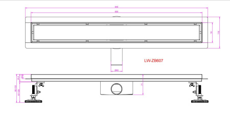Трап LW-ZA607 душевой (70х600) Ceruttispa