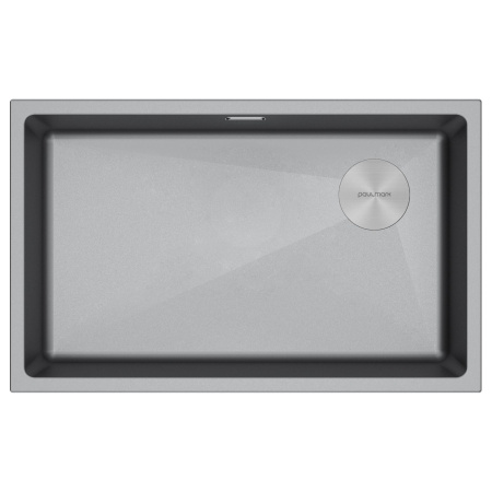 Мойка Paulmark LUMI 74 UNI-SKEW LU74SK-GRM 740х440х210 мм, IT-GRANIT, серый металлик