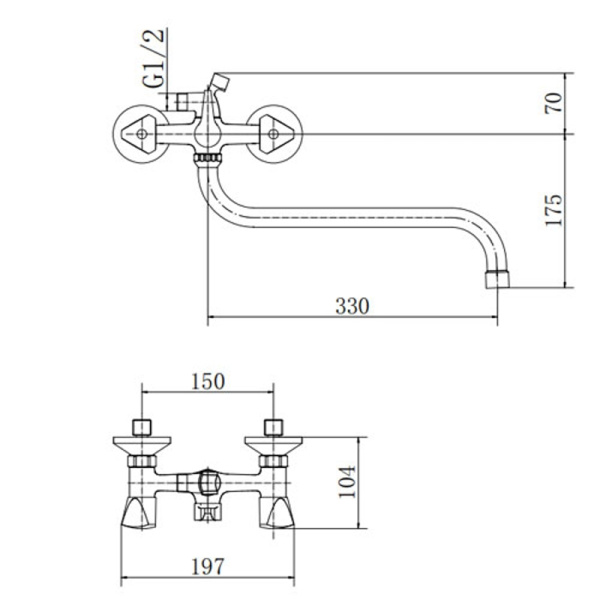 Смеситель для ванны FASHUN A2211-2, хром