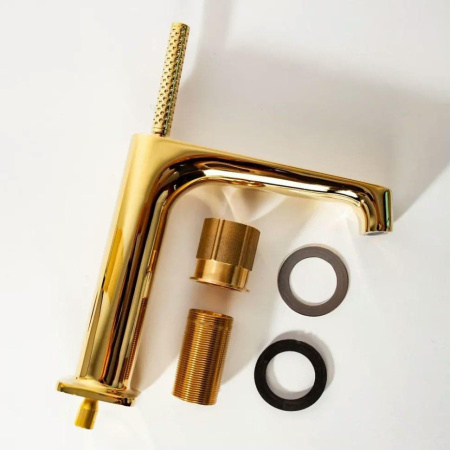 Cмеситель для раковины Hansberge H1090 Золото глянец