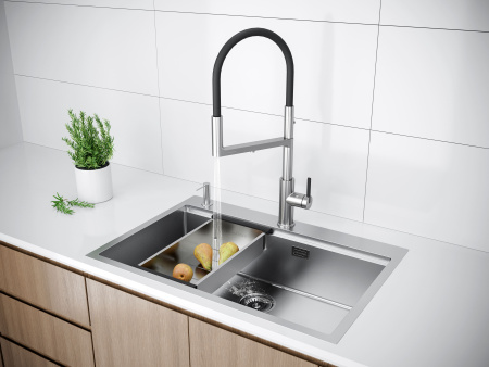 Мойка Paulmark KRONER-PRO 75 PM707551-BS 510х750х200 мм, нержавеющая сталь, брашированная нержавеющая сталь