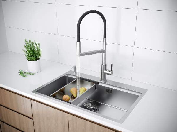 Мойка Paulmark KRONER-PRO 75 PM707551-BS 510х750х200 мм, нержавеющая сталь, брашированная нержавеющая сталь