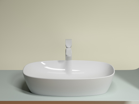 Умывальник чаша накладная овальная Ceramicanova Element 600*380*138мм, Белый, CN6049