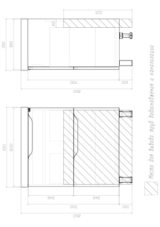 Тумба под раковину напольная VIGO Neo tn.NEO.9696.60.2Y, 60 см