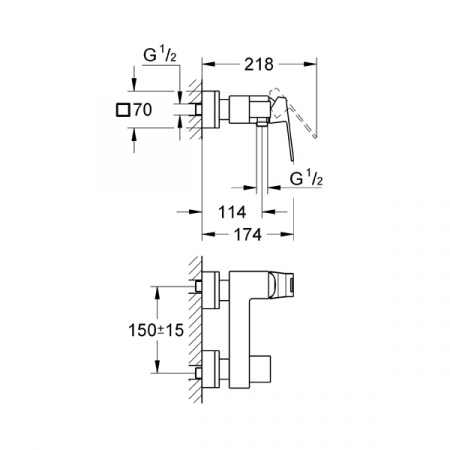 Смеситель для душа Grohe Eurocube 23145000