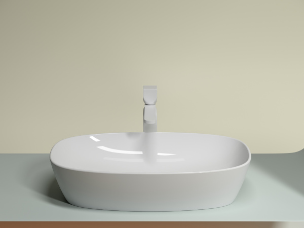 Умывальник чаша накладная овальная Ceramicanova Element 600*380*138мм, Белый, CN6049