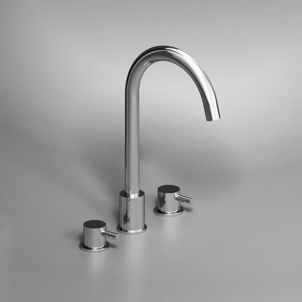 360200000 Scandinavian Pure Смеситель для умывальника Damixa, встраиваемый в столешницу, трёхсекционный, хр