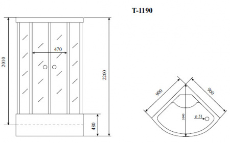 Душевая кабина Timo Comfort T-8890 P Clean Glass 90x90x220