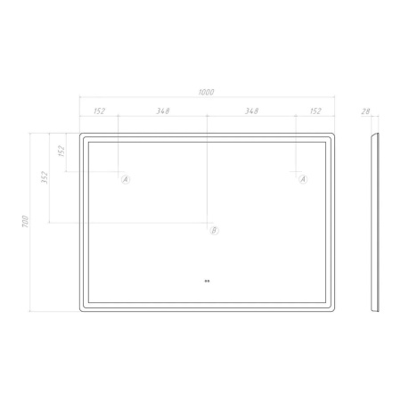 Зеркало VIGO Geometry Comfort 1000