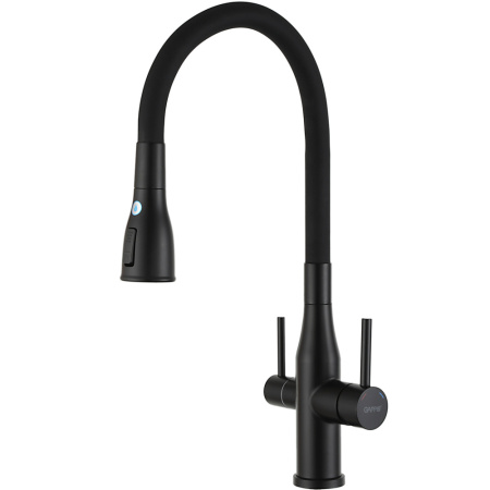 Смеситель для кухни с гибким изливом и подключением фильтра GAPPO G4399-66, черный