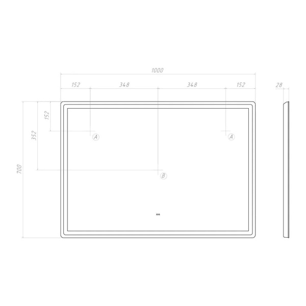 Зеркало VIGO Geometry Comfort 1000