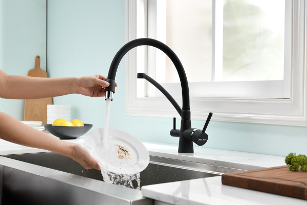 Смеситель для кухни Paulmark SIЕGEN Si213111-401TB, антрацит полностью