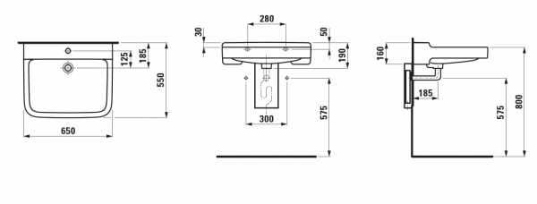 Умывальник Laufen Pro Liberty 8119530001041 65x55x16