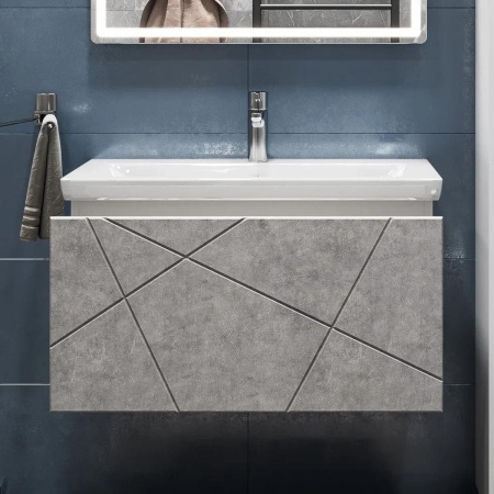 Тумба под раковину подвесная VIGO Geometry 035 бетон, 80 см