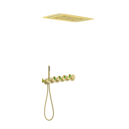 Встраиваемая душевая система с термостатом TIMO Saona SX-2319/17SM, матовое золото