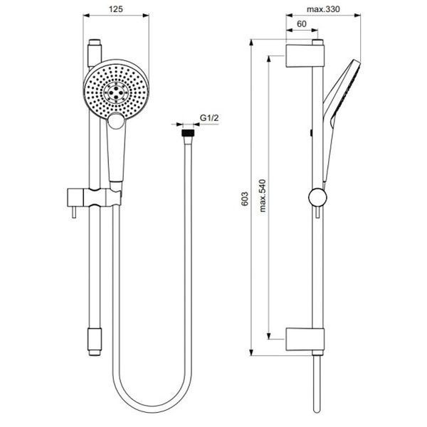 Душевой гарнитур Ideal Standard Idealrain Evo Jet Round XL3 B1761AA