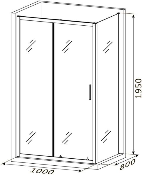 Душевой уголок Roxen Caspia 55060-100 (100х80) стекла прозрачные/профиль хром