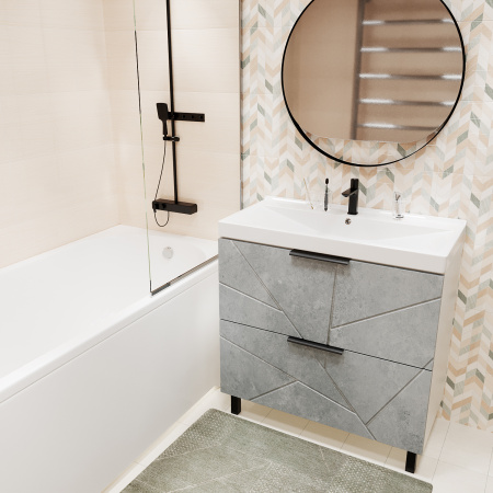 Тумба для ванной MIXLINE "Гранд-80" Бетон под ум.Fest-80 (Sanita Lux) (553029)