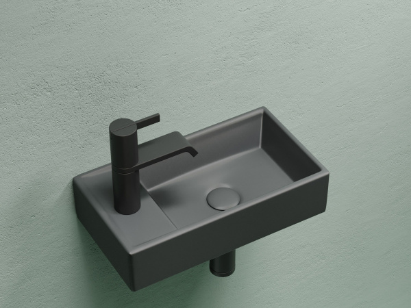 Умывальник подвесной прямоугольный Ceramicanova Element 407*217*100, темный антрацит матовый, CN6051RMDH