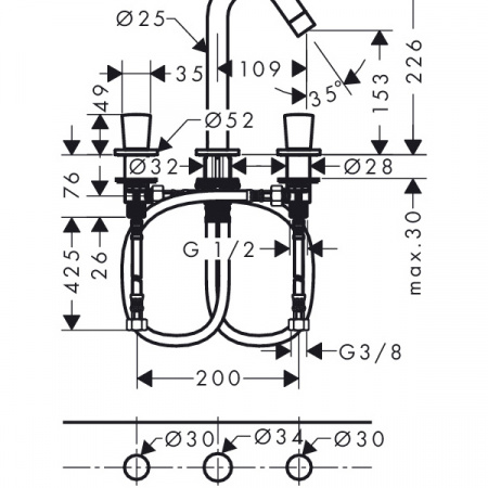 Смеситель для умывальника Hansgrohe Logis 71133000