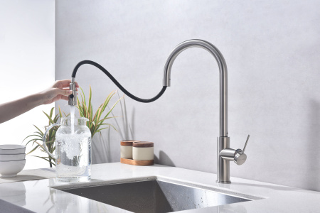 Смеситель для кухни Paulmark GALANT Ga213077-BS, брашированная сталь