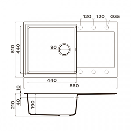 Кухонная мойка Omoikiri Daisen 86-PA Artgranit пастила 4993696