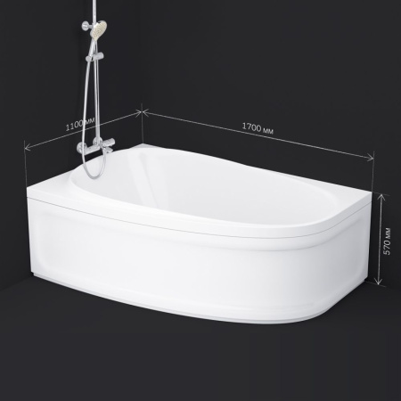 W80A-170L110W-A Like, Ванна акриловая AM.PM 170х110 см, левосторонняя, шт