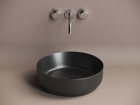 Умывальник чаша накладная круглая Ceramicanova Element 390*390*120мм, Черный матовый, CN6022MB