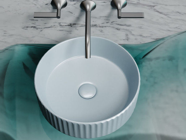 Умывальник чаша накладная круглая Ceramicanova Element 360*360*115мм, серо-голубой матовый, CN6057MHL