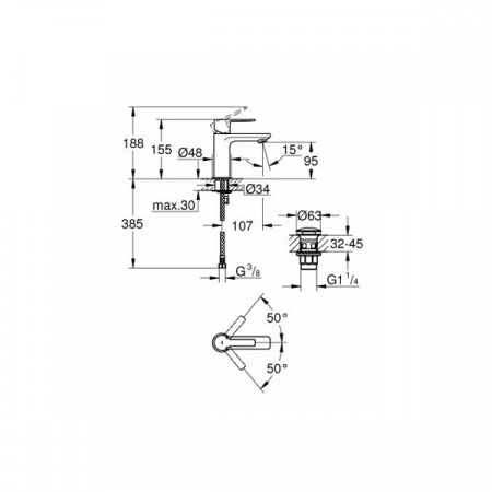 Смеситель для умывальника Grohe Lineare XS-Size 23791001 (хром)