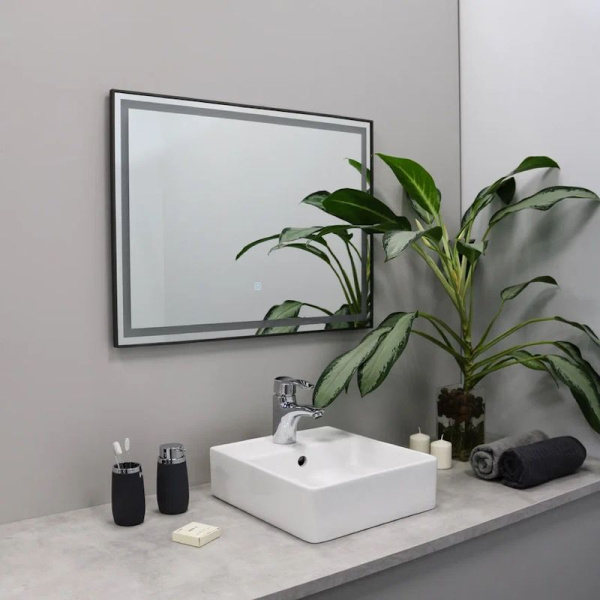 Зеркало с подсветкой LED Fixsen FX-2120F прямоугольное 120х80 см, графит