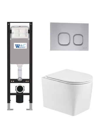 Комплект инсталляции с унитазом Weltwasser AMBERG 350 + NESENBACH 004 GL-WT + AMBERG RD-CR