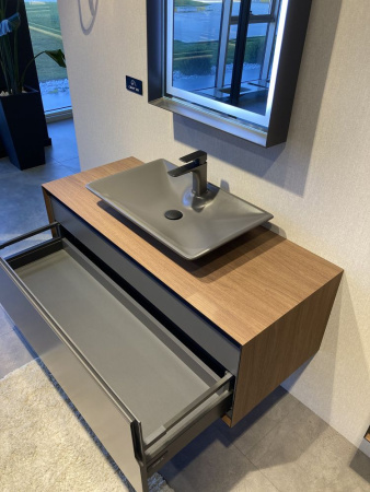 Тумба с раковиной ORKA Craft 120 подвесная, орех/антрацит