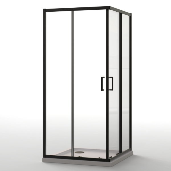 Душевой уголок AQUABATH ATLAS AB-04F-900-2000-BK (90x90, черный матовый, прозрачное стекло)