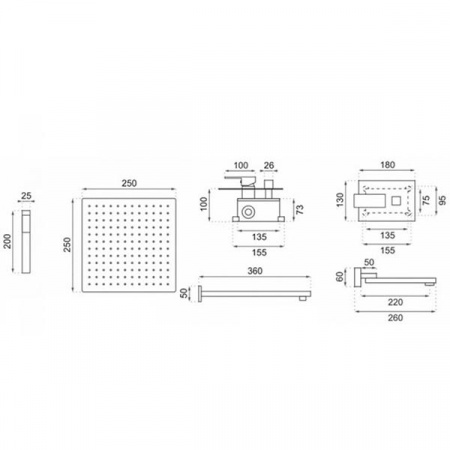 Душевая система Rea Bento REA-P4561 (золотой)