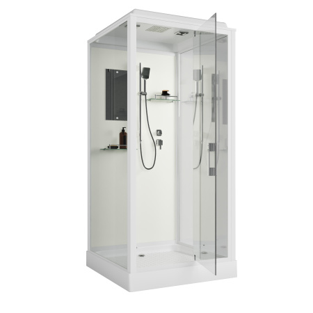 Душевая кабина Niagara Standart ST100/15Q (100х100х215) квадрат,поддон 15см,распашная,проф.белый