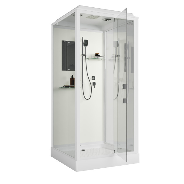 Душевая кабина Niagara Standart ST100/15Q (100х100х215) квадрат,поддон 15см,распашная,проф.белый