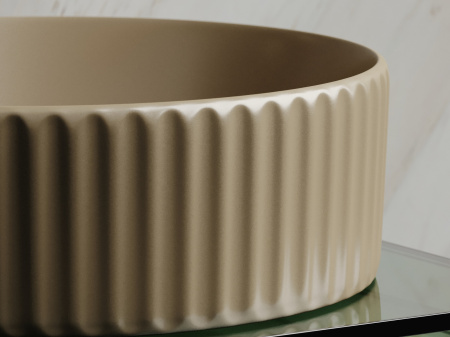 Умывальник чаша накладная круглая Ceramicanova Element 360*360*115мм, капучино матовый, CN6057MC