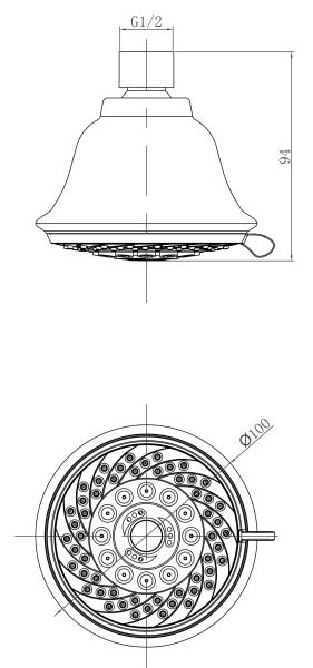 Лейка Lemark LM8040C для верхнего душа, 5-функциональная