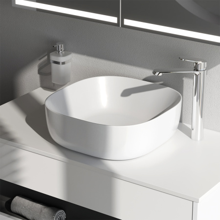 M8FWCC30430WG Func Раковина накладная AM.PM, квадрат, 43 см, цвет белый глянец