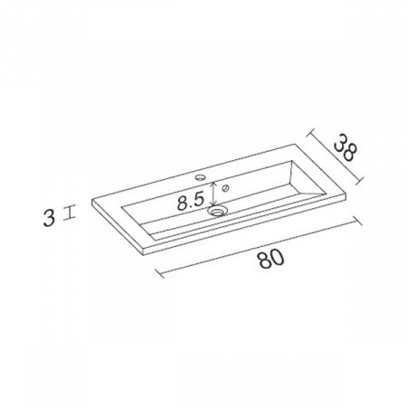 Умывальник мебельный Riho Smartline 80 F7SM108038111