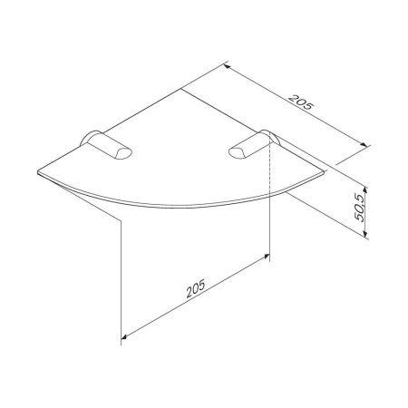 Стеклянная полка AM.PM X-Joy A8434900 угловая, 20 см