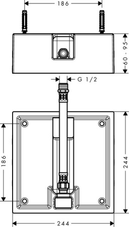 Скрытая часть смесителя Hansgrohe Raindance Air 26x26 26471180