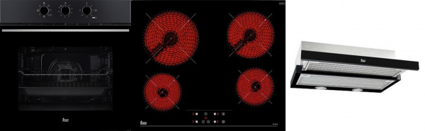 Комплект техники: Духовка TEKA HSB 610 BK BLACK с варочной панелью TEKA TT 6415 и вытяжкой TEKA CNL 6400 BK NEGRA 