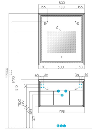 Тумба под раковину AQUATON Уэльс 80 графит 1A267901WA6A0 new