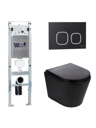 Комплект инсталляции с унитазом Weltwasser AMBERG 350 ST + SALZBACH 043 MT-BL + AMBERG RD-BL